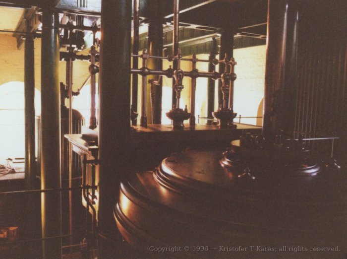 Cylinder head, reciprocating beam engine, Kew Bridge Steam Museum, England