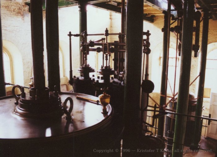 Cylinder head, reciprocating beam engine, Kew Bridge Steam Museum, England
