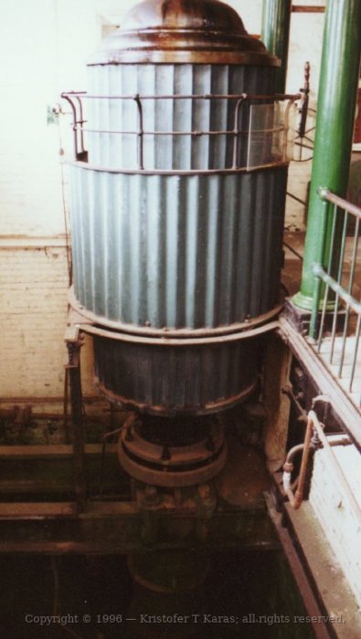 Counterweight atop pump piston, Kew Bridge Steam Museum, England