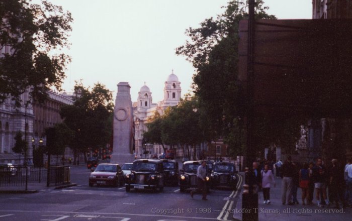 Whitehall, looking south towards Westminster, London