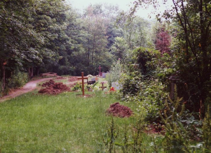 Grave-site restoration near Highgate Cemetery, Highgate, London
