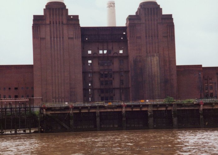 Battersea Power Station, front view from the Thames, London