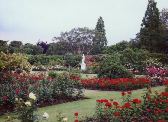 Garden on the grounds of Hampton Court, England