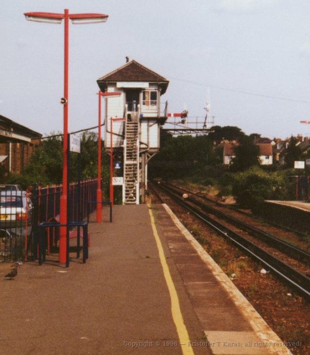 Railway station and signal tower, Canterbury, England