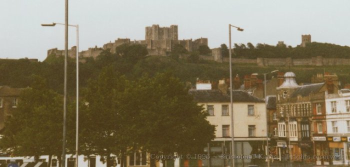 Fortifications behind and above Dover, England