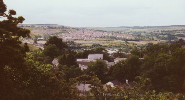 Valley dotted with houses, Merthyr Tydfil, Wales