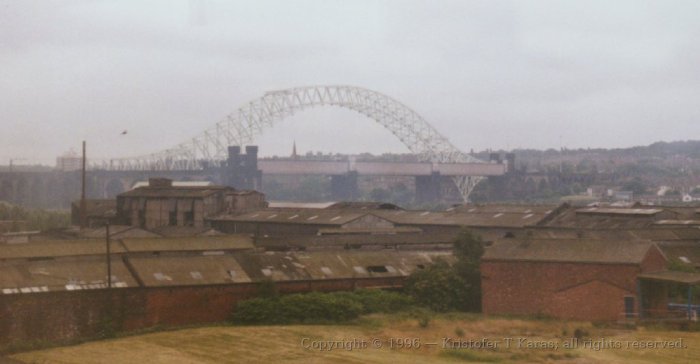 Railway bridge to be crossed leaving Liverpool, England