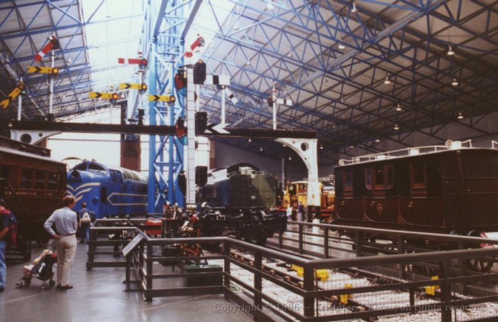 Engine and signal display, National Railway Museum, York, England