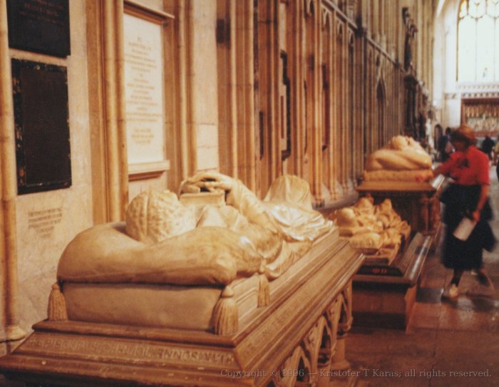 Sarcophagi inside York Minster, England