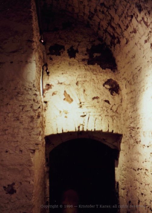 Stone walkway beneath Edinburgh Castle, Scotland