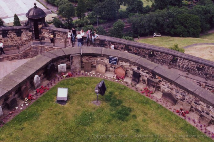 Soldier's pet cemetery on top of Edinburgh Castle, Scotland