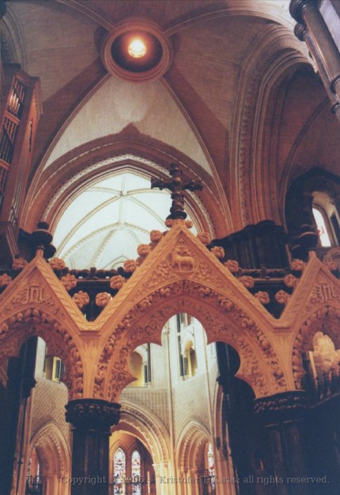 Intricately-carved archwork inside Christs's Church, Dublin