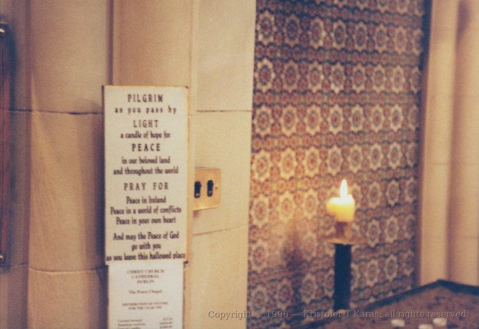 Plea and prayer for peace in Ireland; Christ's Church, Dublin