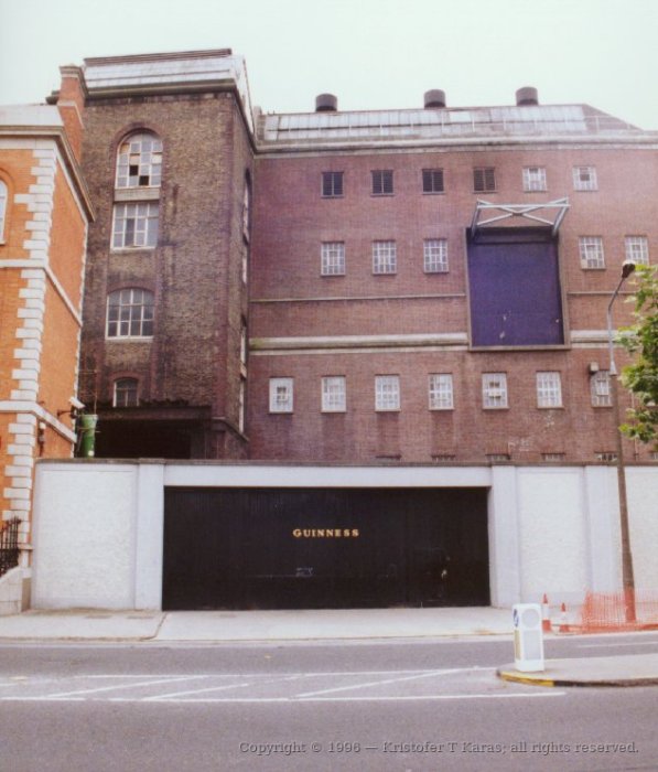 Fortress-like entrance to Guinness brewery plant, Dublin