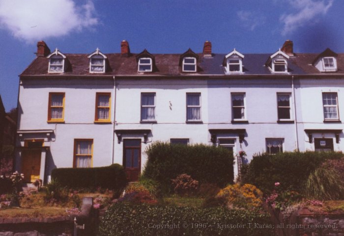 Row houses atop a hill in downtown Cork City, Ireland