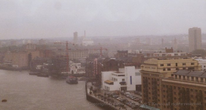 The Thames looking southeast from atop Tower Bridge, London