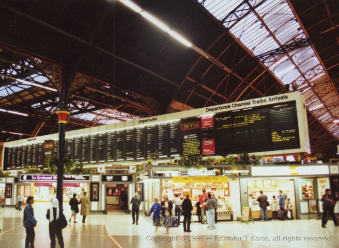 Arrivals/departures display, Victoria Station, London
