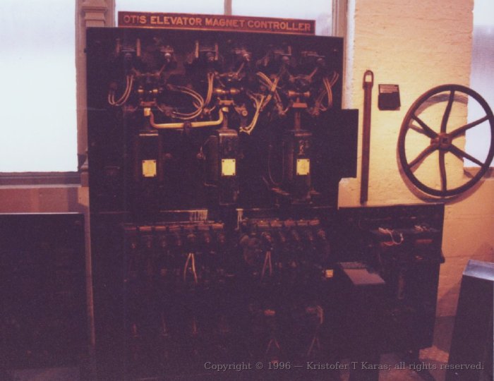 Tube station lift-control relays, London Transport Museum