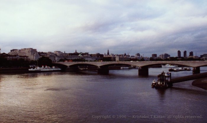East along the Thames, from Hungerford Railway Bridge, London