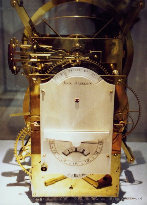 Harrison Clock front, Royal Observatory, Greenwich, England