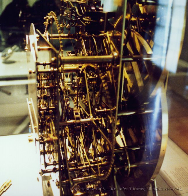 Mechanism detail, Harrison clock, Royal Observatory, Greenwich, England