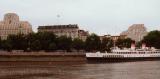 Permanently-moored riverboat on the Thames, London
