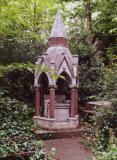 Ornate, tower-like memorial, Highgate Cemetery, Highgate, London