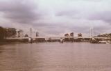 Looking upstream along the Thames at Albert Bridge, London