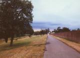 Walking path between the Thames and Hampton Court, England