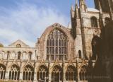 End view, showing stained glass of chapel, Canterbury Cathedral, England