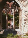 Archway of ruins behind Canterbury Cathedral, England
