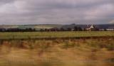 View from rail carriage on the way to Cardiff, Wales