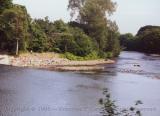River alongside tracks from Cardiff to Merthyr Tydfil, Wales