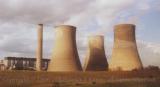 Power plant cooling towers outside Liverpool, England