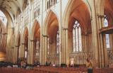 Interior side of Nave, York Minster, England