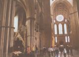 Visitors gather inside York Minster, England