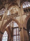 Looking up at the arches inside York Minster, England