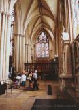 An alcove with tombs and carving, York Minster, England