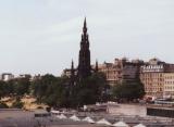 Ornate spire in downtown Edinburgh, Scotland