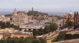 Downtown Edinburgh as seen from the hill; Scotland