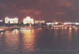 The Thames, brightly lit at night, near Westminster, London