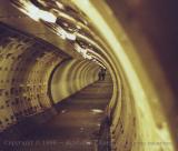 The Tube and Docklands Light Railway to the Greenwich Foot Tunnel, at midnight