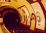 Curved tube-station platform, London