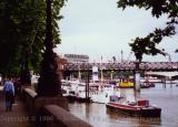 Thames, northern bank looking east from Westminster Pier, London